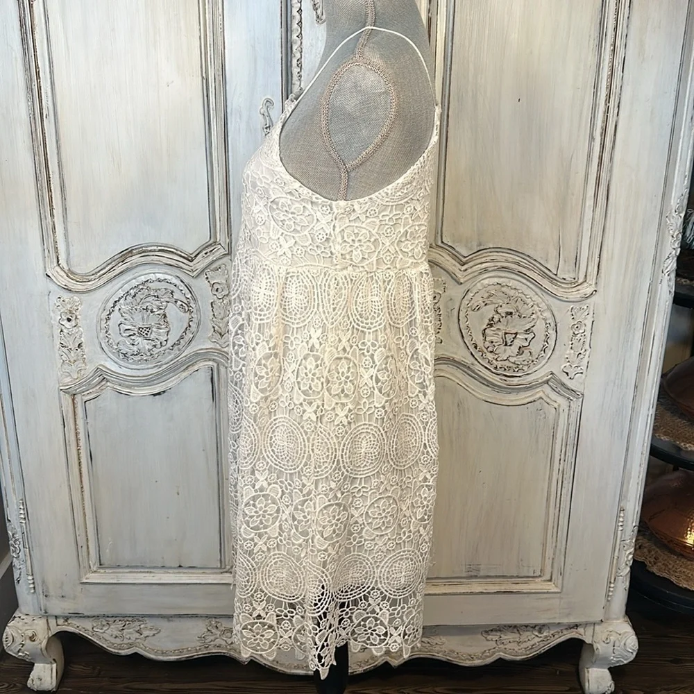 Audrey3+1 Lovely White Lace Empire Summer Dress CottageCore Feminine Victorian - Picture 5 of 9